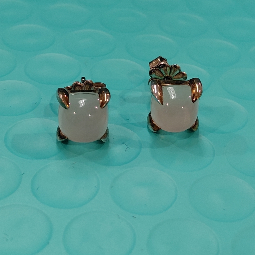 Tiffany Sugar Stacks Milky Quartz Earrings